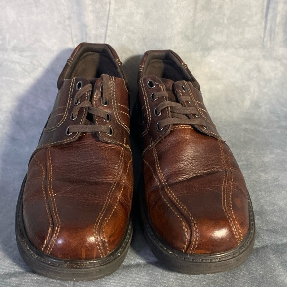 Clarks Unstructured Brown Leather Lace Up Oxford Casual Shoes Men’s Size 9 - Picture 2 of 9
